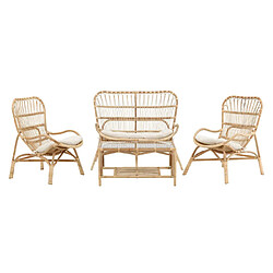 Paris prix Salon de jardin rotin Ella - Naturel & blanc