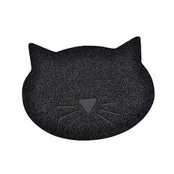 Paris Prix Tapis Repas pour Chat Tête de Chat 43cm Noir