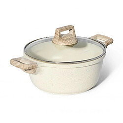 Cocotte et couvercle 24 cm beige - Tous feux dont induction Just perfecto JL-36