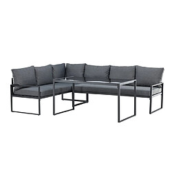 Paris prix Salon de jardin d'angle Zingaro - Noir & gris