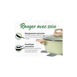 Batterie de cuisine 21 pièces Antiadhésif en Granit vert - Tous feux dont induction Just perfecto JL-723