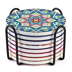 10cm Dessous de Verre Pour Boissons avec Base en Liège, LIFVER Lot de 8 dessous de verre absorbants