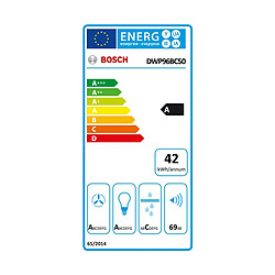 Hotte décorative murale 90cm 626m³/h inox - DWP96BC50 - Série 2 - BOSCH