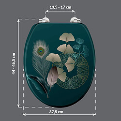 Douceur D'Interieur Abattant WC Imprimé Ginkoblue 45cm Vert Foncé pas cher