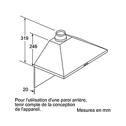 Hotte décorative murale 90cm 626m³/h inox - DWP96BC50 - Série 2 - BOSCH pas cher