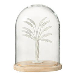 Paris Prix Cloche Déco en Verre Palmier 22cm Blanc
