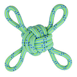 Paris Prix Jouet pour Chien Corde Nœud 4 Poignées 35cm Vert
