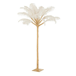 Paris Prix Arbre Déco en Métal Plumes 120cm Or & Blanc