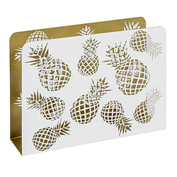 Paris Prix Porte-Revues en Métal Ananas 35cm Blanc & Or