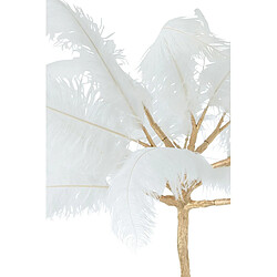 Paris Prix Arbre Déco en Métal Plumes 190cm Or & Blanc