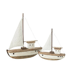 Paris Prix Bateau 1 Voile en Bois Gene 46cm Naturel & Blanc