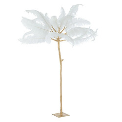 Paris Prix Arbre Déco en Métal Plumes 190cm Or & Blanc
