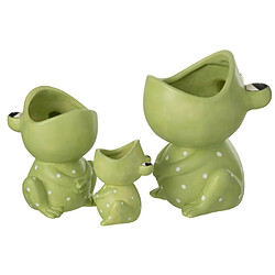 Paris Prix Cache-Pot Déco en Dolomite Grenouille 21cm Vert