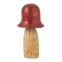 Paris Prix Champignon Déco en Bois Cloche 60cm Naturel & Rouge