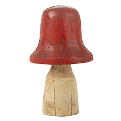 Paris Prix Champignon Déco en Bois Cloche 42cm Naturel & Rouge