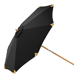Paris prix Parasol rond en bois - Noir