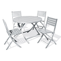 Paris prix ensemble table de jardin 4 chaises - Gris