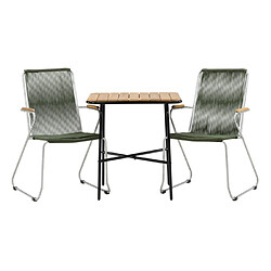 Paris prix Ensemble table de jardin 2 places - Naturel et vert
