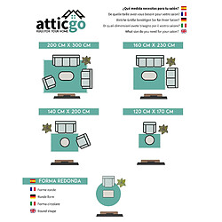 Acheter ATTICGO Tapis rond géométrique SILVANA noir 120x120 cm