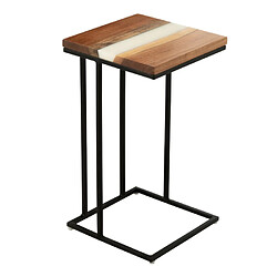 Paris prix Table d'appoint carrée - Naturel & blanc