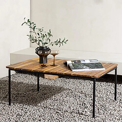 Paris prix Table basse de jardin en bois - Naturel & noir pas cher