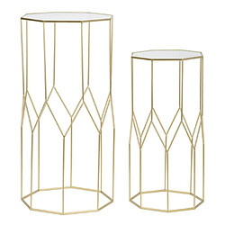 Paris prix Lot de 2 tables d'appoint octogonales - Or
