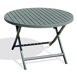 Paris prix Table de jardin ronde pliante - Kaki
