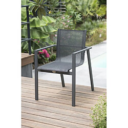 Acheter Paris prix salon de jardin table + 10 fauteuils - Gris anthracite