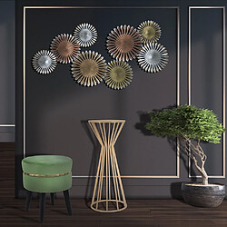 Mauro Ferretti Table d'appoint décoratif rond haut en métal doré style glam 38cm Stick