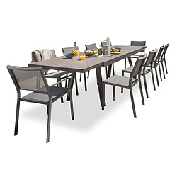 Paris prix ensemble table de jardin céramique - Gris anthracite