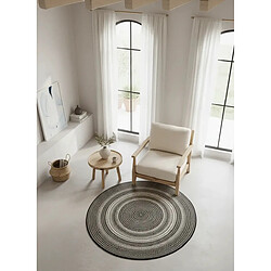 Acheter ATTICGO Tapis rond géométrique SILVANA noir 120x120 cm