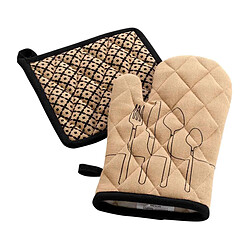 Paris Prix Gant & Manique Coton Cuisiline 28cm Beige