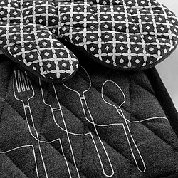 Paris Prix Gant & Manique Coton Cuisiline 28cm Anthracite