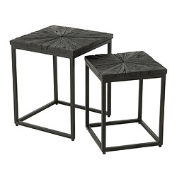 Paris prix lot de 2 tables d'appoint gigognes - Noir