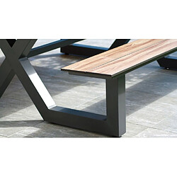 Acheter Paris prix table de jardin avec 2 bancs - Gris anthracite