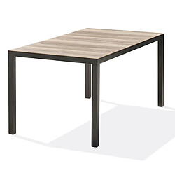 Paris Prix Table de Jardin Imitation Bois Boston 150cm Gris Anthracite