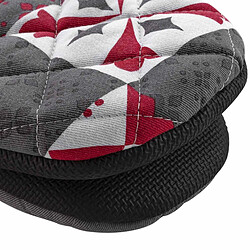 Paris Prix Gant de Cuisine Pince Credence 24cm Gris & Rouge