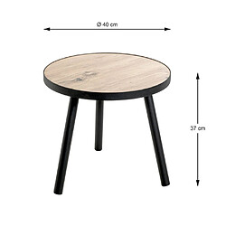 Avis Paris prix Table d'appoint ronde - Chêne et noir