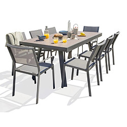 Paris prix ensemble table et chaises de jardin - Gris anthracite