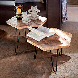 Mes Lot de 2 tables d'appoint gigognes - Marron