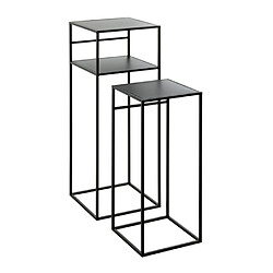 Paris prix Lot de 2 tables d'appoint métal - Noir