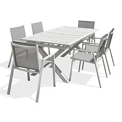 Paris prix salon de jardin table et 6 fauteuils – Blanc