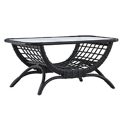 Paris prix Table basse de jardin en rotin - Noir