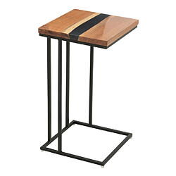 Paris prix Table d'appoint carrée - Naturel et noir