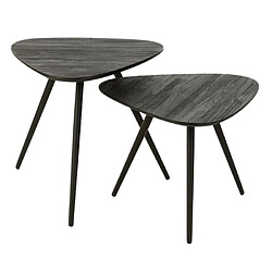 Paris prix Lot de 2 tables d'appoint teck - Noir
