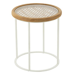 Paris prix Table d'appoint bois - Naturel & blanc