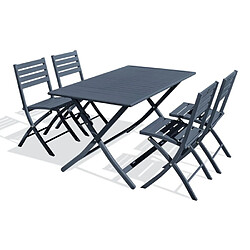 Paris prix Ensemble table de jardin pliante 4 chaises - Gris anthracite