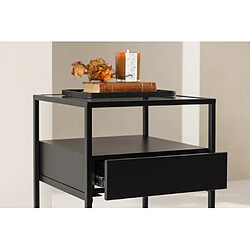 Paris prix Table d'appoint verre - Noir pas cher