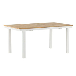 Paris Prix Table de Jardin Extensible Panama 160-240cm Naturel & Blanc