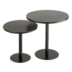 Paris prix Lot de 2 tables d'appoint métal - Noir